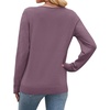 WIHOLL Sweaters for Women V Neck Casual Knit Long Sleeve Tops Lightweight Pullover Clothes Fall Fashion Outfits 2026(Grey Purple)