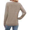 WIHOLL Sweaters for Women V Neck Casual Knit Long Sleeve Tops Lightweight Pullover Clothes Fall Fashion Outfits 2026(Khaki)
