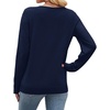 WIHOLL Sweaters for Women V Neck Casual Knit Long Sleeve Tops Lightweight Pullover Clothes Fall Fashion Outfits 2026(Navy)