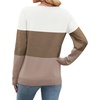 WIHOLL Sweaters for Women V Neck Casual Knit Long Sleeve Tops Lightweight Pullover Clothes Fall Fashion Outfits 2026(White Brown Khaki)