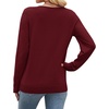 WIHOLL Sweaters for Women V Neck Casual Knit Long Sleeve Tops Lightweight Pullover Clothes Fall Fashion Outfits 2026(Wine Red)