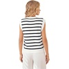 WIHOLL Tank Tops for Women Summer Lightweight Sweater Fashion Clothing Crew Neck T Shirts Cap Sleeve Business Casual Outfit(Black White Stripes)