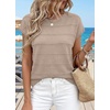 WIHOLL Womens Lightweight Sweater Spring Summer Fall Outfits Cap Sleeve Hollow Out Knit Fashion Clothing 2026(1-brown)