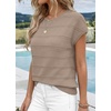WIHOLL Womens Lightweight Sweater Spring Summer Fall Outfits Cap Sleeve Hollow Out Knit Fashion Clothing 2026(1-brown)