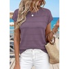 WIHOLL Womens Lightweight Sweater Spring Summer Fall Outfits Cap Sleeve Hollow Out Knit Fashion Clothing 2026(2-purple)