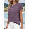 WIHOLL Womens Lightweight Sweater Spring Summer Fall Outfits Cap Sleeve Hollow Out Knit Fashion Clothing 2026(2-purple)
