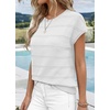 WIHOLL Womens Lightweight Sweater Spring Summer Fall Outfits Cap Sleeve Hollow Out Knit Fashion Clothing 2026(2-white)