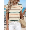 WIHOLL Womens Lightweight Sweater Spring Summer Fall Outfits Cap Sleeve Hollow Out Knit Fashion Clothing 2026(3-apricot Stripes2)