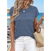 WIHOLL Womens Lightweight Sweater Spring Summer Fall Outfits Cap Sleeve Hollow Out Knit Fashion Clothing 2026(3-blue)
