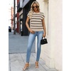 WIHOLL Womens Lightweight Sweater Spring Summer Fall Outfits Cap Sleeve Hollow Out Knit Fashion Clothing 2026(3-khaki Black Stripes)