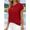 WIHOLL Womens Lightweight Sweater Spring Summer Fall Outfits Cap Sleeve Hollow Out Knit Fashion Clothing 2026(3-red)