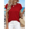 WIHOLL Womens Lightweight Sweater Spring Summer Fall Outfits Cap Sleeve Hollow Out Knit Fashion Clothing 2026(3-red)