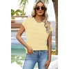 WIHOLL Womens Lightweight Sweater Spring Summer Fall Outfits Cap Sleeve Hollow Out Knit Fashion Clothing 2026(3-yellow)