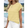 WIHOLL Womens Lightweight Sweater Spring Summer Fall Outfits Cap Sleeve Hollow Out Knit Fashion Clothing 2026(3-yellow)