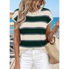 WIHOLL Womens Lightweight Sweater Spring Summer Fall Outfits Cap Sleeve Hollow Out Knit Fashion Clothing 2026(Apricot Green Stripes)