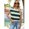 WIHOLL Womens Lightweight Sweater Spring Summer Fall Outfits Cap Sleeve Hollow Out Knit Fashion Clothing 2026(Apricot Green Stripes)