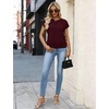 WIHOLL Womens Lightweight Sweater Spring Summer Fall Outfits Cap Sleeve Hollow Out Knit Fashion Clothing 2026(Burgundy)