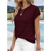WIHOLL Womens Lightweight Sweater Spring Summer Fall Outfits Cap Sleeve Hollow Out Knit Fashion Clothing 2026(Burgundy)