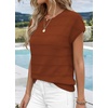 WIHOLL Womens Lightweight Sweater Spring Summer Fall Outfits Cap Sleeve Hollow Out Knit Fashion Clothing 2026(Caramel)