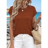 WIHOLL Womens Lightweight Sweater Spring Summer Fall Outfits Cap Sleeve Hollow Out Knit Fashion Clothing 2026(Caramel)
