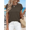 WIHOLL Womens Lightweight Sweater Spring Summer Fall Outfits Cap Sleeve Hollow Out Knit Fashion Clothing 2026(Chocolate Brown)