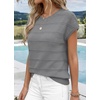 WIHOLL Womens Lightweight Sweater Spring Summer Fall Outfits Cap Sleeve Hollow Out Knit Fashion Clothing 2026(Gray)