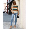 WIHOLL Womens Lightweight Sweater Spring Summer Fall Outfits Cap Sleeve Hollow Out Knit Fashion Clothing 2026(Green Orange Stripes)