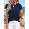WIHOLL Womens Lightweight Sweater Spring Summer Fall Outfits Cap Sleeve Hollow Out Knit Fashion Clothing 2026(Navy Blue)