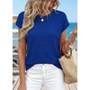WIHOLL Womens Lightweight Sweater Spring Summer Fall Outfits Cap Sleeve Hollow Out Knit Fashion Clothing 2026(Royal Blue)