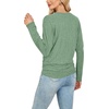 WIHOLL Womens Long Sleeve Shirts Ruched Hem Fall Tops Lightweight Sweaters(Bright Green)