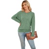 WIHOLL Womens Long Sleeve Shirts Ruched Hem Fall Tops Lightweight Sweaters(Bright Green)