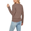 WIHOLL Womens Long Sleeve Shirts Ruched Hem Fall Tops Lightweight Sweaters(Chestnut Brown)