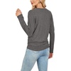 WIHOLL Womens Long Sleeve Shirts Ruched Hem Fall Tops Lightweight Sweaters(Dark Grey)
