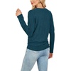 WIHOLL Womens Long Sleeve Shirts Ruched Hem Fall Tops Lightweight Sweaters(Navy Blue)