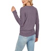 WIHOLL Womens Long Sleeve Shirts Ruched Hem Fall Tops Lightweight Sweaters(Purple)