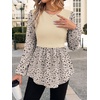 WIHOLL Women’s Long Sleeve Tunic Tops Crew Neck Babydoll Peplum Blouses Fall Fashion 2026(Apricot Floral)