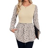 WIHOLL Women’s Long Sleeve Tunic Tops Crew Neck Babydoll Peplum Blouses Fall Fashion 2026(Apricot Floral)