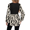 WIHOLL Women’s Long Sleeve Tunic Tops Crew Neck Babydoll Peplum Blouses Fall Fashion 2026(Black Apricot Abstract)