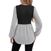 WIHOLL Women’s Long Sleeve Tunic Tops Crew Neck Babydoll Peplum Blouses Fall Fashion 2026(Black Striped)