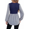 WIHOLL Women’s Long Sleeve Tunic Tops Crew Neck Babydoll Peplum Blouses Fall Fashion 2026(Navy Striped)