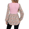 WIHOLL Women’s Long Sleeve Tunic Tops Crew Neck Babydoll Peplum Blouses Fall Fashion 2026(Pink Floral)