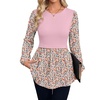 WIHOLL Women’s Long Sleeve Tunic Tops Crew Neck Babydoll Peplum Blouses Fall Fashion 2026(Pink Floral)