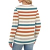 WIHOLL Womens Striped Long Sleeve Shirts Fall Outfits 2026 Color Block Tops Fashion Clothing Ribbed Crewneck Tee Blouses(A-orange Stripe)
