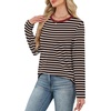 WIHOLL Womens Striped Long Sleeve Shirts Fall Outfits 2026 Color Block Tops Fashion Clothing Ribbed Crewneck Tee Blouses(B-coffee Stripe)