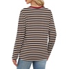 WIHOLL Womens Striped Long Sleeve Shirts Fall Outfits 2026 Color Block Tops Fashion Clothing Ribbed Crewneck Tee Blouses(B-coffee Stripe)