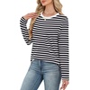 WIHOLL Womens Striped Long Sleeve Shirts Fall Outfits 2026 Color Block Tops Fashion Clothing Ribbed Crewneck Tee Blouses(D-black White)