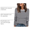 WIHOLL Womens Striped Long Sleeve Shirts Fall Outfits 2026 Color Block Tops Fashion Clothing Ribbed Crewneck Tee Blouses(D-black White)