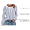 WIHOLL Womens Striped Long Sleeve Shirts Fall Outfits 2026 Color Block Tops Fashion Clothing Ribbed Crewneck Tee Blouses(F-blue Striped)