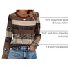 WIHOLL Womens Striped Long Sleeve Shirts Fall Outfits 2026 Color Block Tops Fashion Clothing Ribbed Crewneck Tee Blouses(F-borwn Striped)