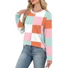 WIHOLL Womens Striped Long Sleeve Shirts Fall Outfits 2026 Color Block Tops Fashion Clothing Ribbed Crewneck Tee Blouses(F-orange Plaid)